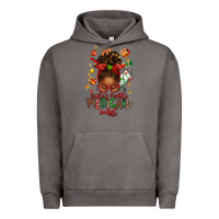 Pigment Tornado Santa's Favorite Medicaid Analyst Afro Messy Bun Urban Hoodie - texasbilliewilder