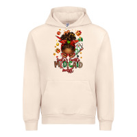 Sandshell Santa's Favorite Medicaid Analyst Afro Messy Bun Urban Hoodie - texasbilliewilder