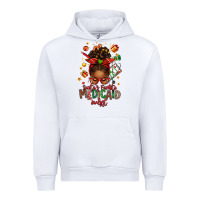 White Santa's Favorite Medicaid Analyst Afro Messy Bun Urban Hoodie - texasbilliewilder