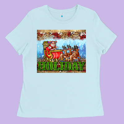 Holiday And Santa. Claus Ladies Tee Designed By Adodesignshop