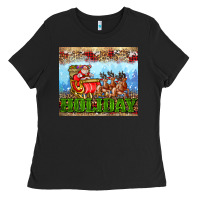 Black holiday and santa. claus Ladies Tee - AdoDesignShop