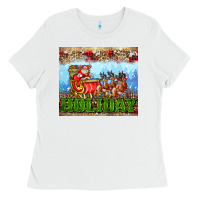 White holiday and santa. claus Ladies Tee - AdoDesignShop