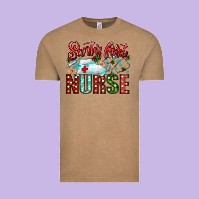 Santa Is Favorite Nurse Vintage Tee Designed By Cowhidedigitalart