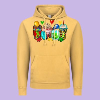 Autism Coffee Cups Vintage Hoodie Designed By Zillion Design Studio