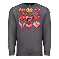 Charcoal Heather sketch hearts Premium Sweatshirt - MaliasSmallBusiness