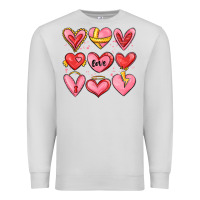 Dove Grey sketch hearts Premium Sweatshirt - MaliasSmallBusiness