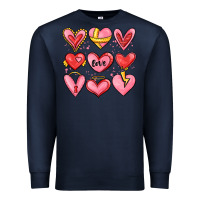 Navy sketch hearts Premium Sweatshirt - MaliasSmallBusiness