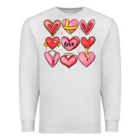 Oatmeal Heather sketch hearts Premium Sweatshirt - MaliasSmallBusiness