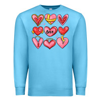 Ocean Blue sketch hearts Premium Sweatshirt - MaliasSmallBusiness