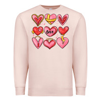 Pale Pink sketch hearts Premium Sweatshirt - MaliasSmallBusiness