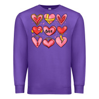 Purple sketch hearts Premium Sweatshirt - MaliasSmallBusiness