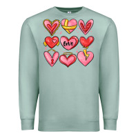 Seafoam sketch hearts Premium Sweatshirt - MaliasSmallBusiness