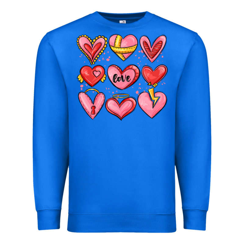 Sketch Hearts Premium Sweatshirt by MaliasSmallBusiness | Teevron