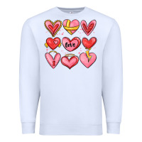 White sketch hearts Premium Sweatshirt - MaliasSmallBusiness