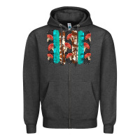 Charcoal Heather ladybug brushstrokes  2 Zipper Hoodie - BarkalooDesign