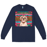 Navy shih tzu floral tumbler Long Sleeve Tee - JahusDesignShop