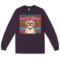 Plum shih tzu floral tumbler Long Sleeve Tee - JahusDesignShop