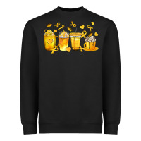Black Childhood Cancer Coffee Cups Heavyweight Sweatshirt - texasbilliewilder