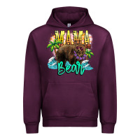 Mauve Wine Mama bear summer Urban Hoodie - NancyCooperArtShop