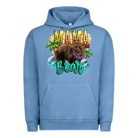 Pigment Pebble Blue Mama bear summer Urban Hoodie - NancyCooperArtShop