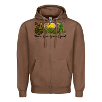 Chestnut peace love green lizard Zipper Hoodie - LillyAllenDesigns