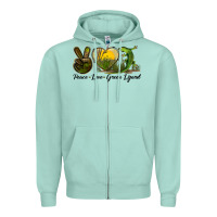Seafoam peace love green lizard Zipper Hoodie - LillyAllenDesigns