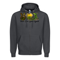 Smoke peace love green lizard Zipper Hoodie - LillyAllenDesigns