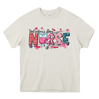 Cream Nurse Valentine Heavy Core Tee - CowhideDigitalArt