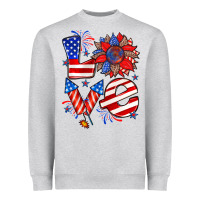 Heather Grey 4th of july love Heavyweight Sweatshirt - Zillion Design Studio