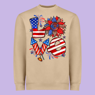 4th Of July Love Heavyweight Sweatshirt Designed By Zillion Design Studio
