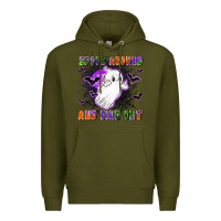 Army Green spook around and find out Premium Hoodie - LillyAllenDesigns