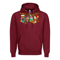 Burgundy firefighter coffee Zipper Hoodie - Jasminsmagicworld
