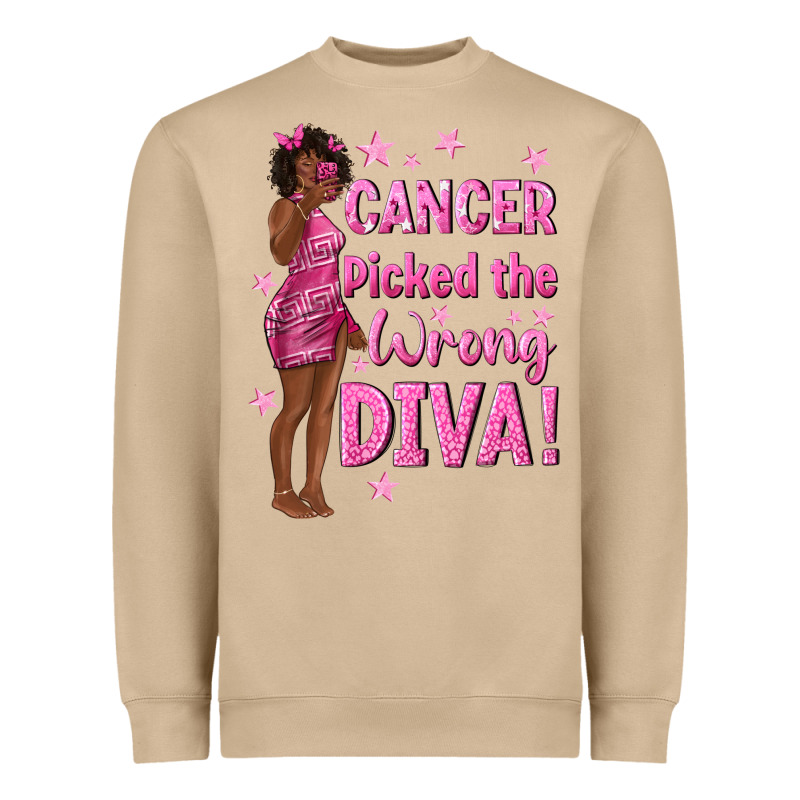 Cancer Picked The Wrong Diva With Black Woman Heavyweight Sweatshirt by texasbilliewilder | Teevron