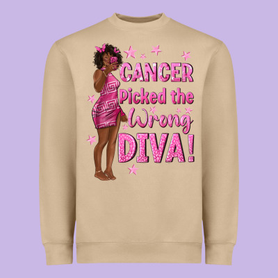 Cancer Picked The Wrong Diva With Black Woman Heavyweight Sweatshirt Designed By Texasbilliewilder