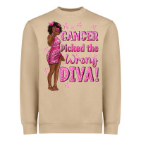 Mushroom Cancer Picked The Wrong Diva with Black Woman Heavyweight Sweatshirt - texasbilliewilder