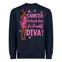 Navy Cancer Picked The Wrong Diva with Black Woman Heavyweight Sweatshirt - texasbilliewilder