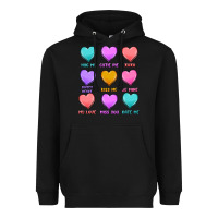 Black valentine's day candy hearts Heavyweight Hoodie - MaliasSmallBusiness