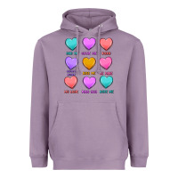 Lavender valentine's day candy hearts Heavyweight Hoodie - MaliasSmallBusiness