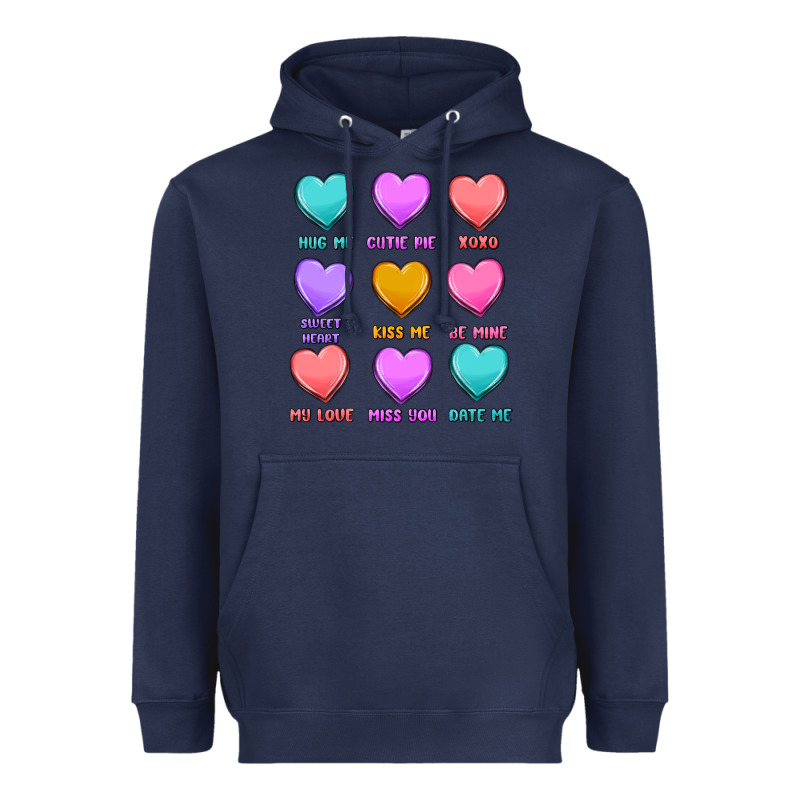 Valentine's Day Candy Hearts Heavyweight Hoodie by MaliasSmallBusiness | Teevron