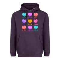 Plum valentine's day candy hearts Heavyweight Hoodie - MaliasSmallBusiness