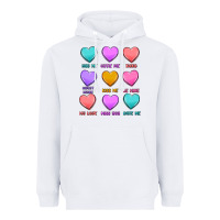 White valentine's day candy hearts Heavyweight Hoodie - MaliasSmallBusiness