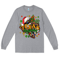 Heather Grey texas christmas Long Sleeve Tee - AdoDesignShop