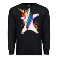 Black dabbing unicorn Premium Sweatshirt - MaliasSmallBusiness