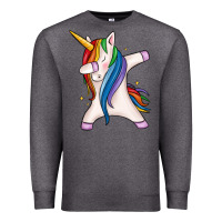 Charcoal Heather dabbing unicorn Premium Sweatshirt - MaliasSmallBusiness