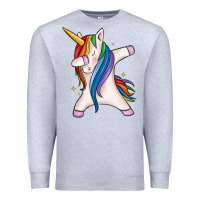 Heather Grey dabbing unicorn Premium Sweatshirt - MaliasSmallBusiness