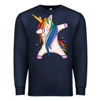 Navy dabbing unicorn Premium Sweatshirt - MaliasSmallBusiness