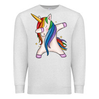Oatmeal Heather dabbing unicorn Premium Sweatshirt - MaliasSmallBusiness
