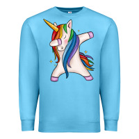 Ocean Blue dabbing unicorn Premium Sweatshirt - MaliasSmallBusiness