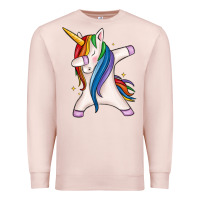 Pale Pink dabbing unicorn Premium Sweatshirt - MaliasSmallBusiness