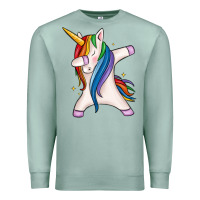 Seafoam dabbing unicorn Premium Sweatshirt - MaliasSmallBusiness